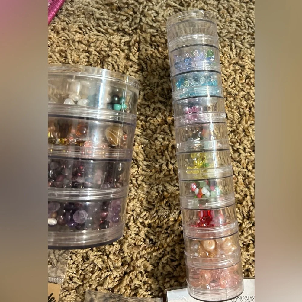 HUGE LOT Crystal and Glass Beads Charms Spacers for crafts and Jewelry Making